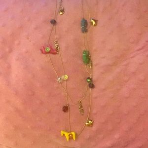 Vintage Betsey Johnson horse/owl charm necklace!